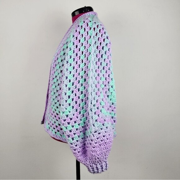 New Handmade Crochet Cardigan Open Front Sweater Premium Acrylic OS - Picture 12 of 16